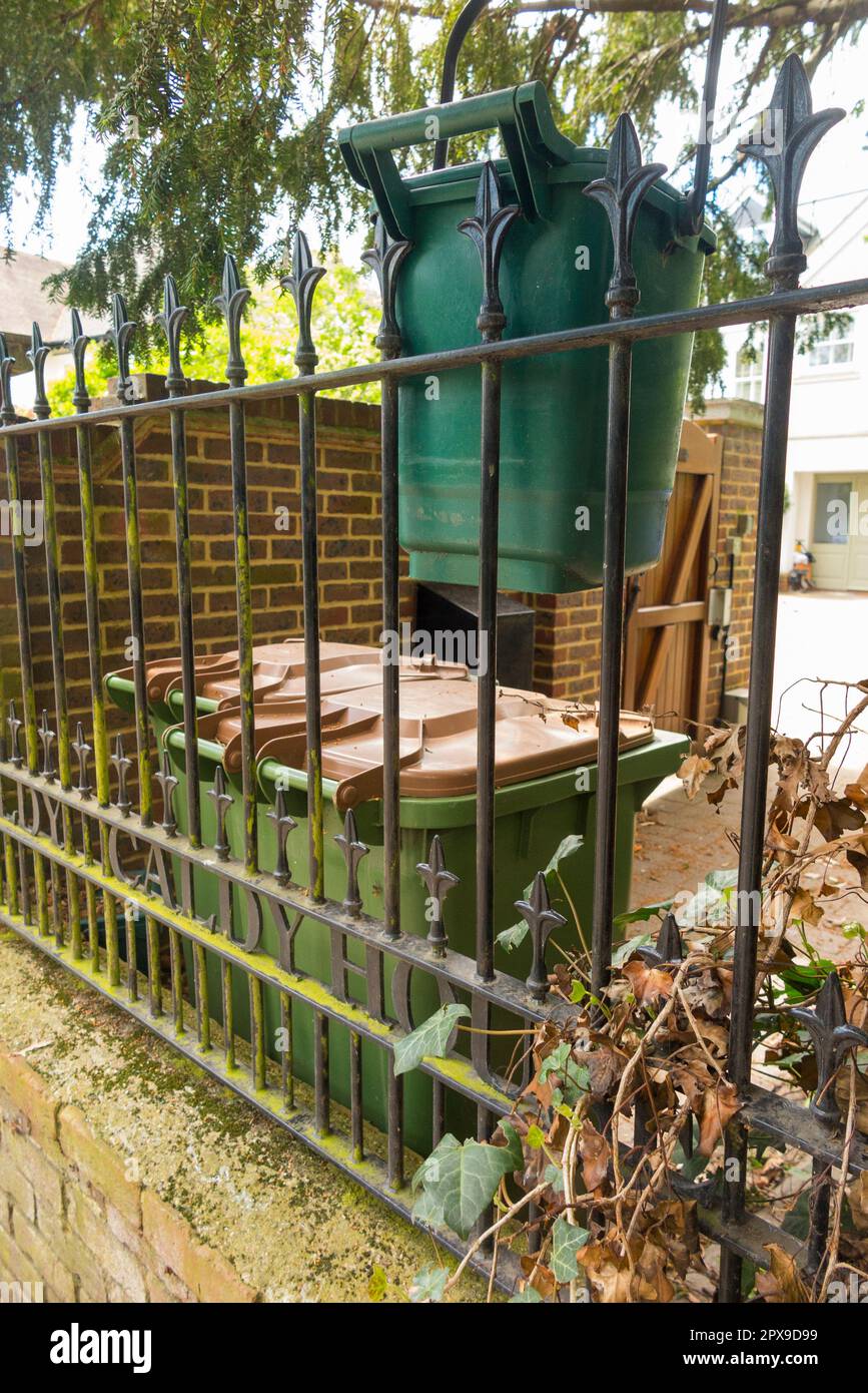 Positioned high up a wall fence and out of reach to deter foxes from disturbing it, fox proof