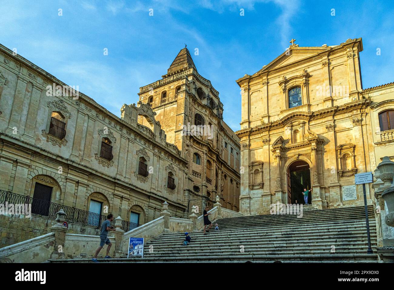 The church and convent of San Francesco d'Assisi all'Immacolata is one of the churches of Noto, in Sicilian Baroque style. Noto, Sicily Stock Photo