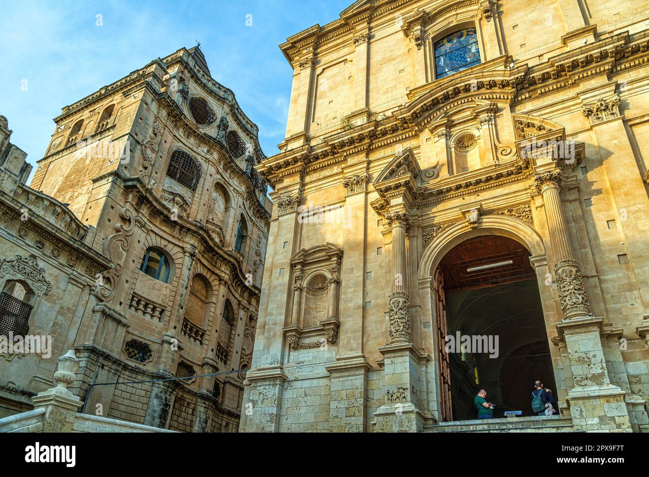 The church and convent of San Francesco d'Assisi all'Immacolata is one of the churches of Noto, in Sicilian Baroque style. Noto, Sicily Stock Photo
