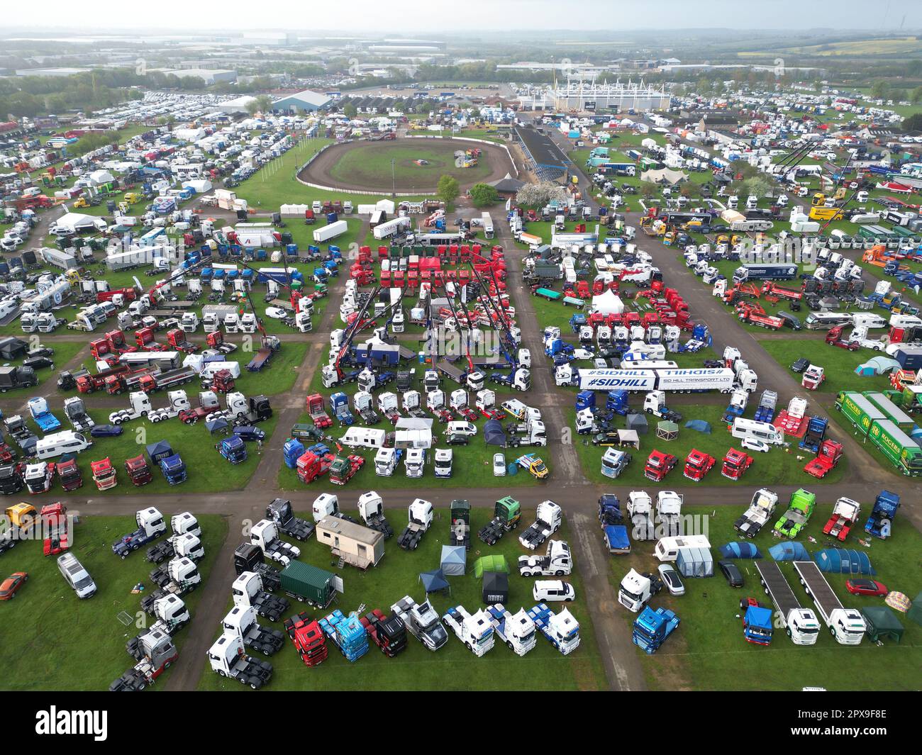Peterborough, UK. 01st May, 2023. Hundreds of trucks and HGVs surround