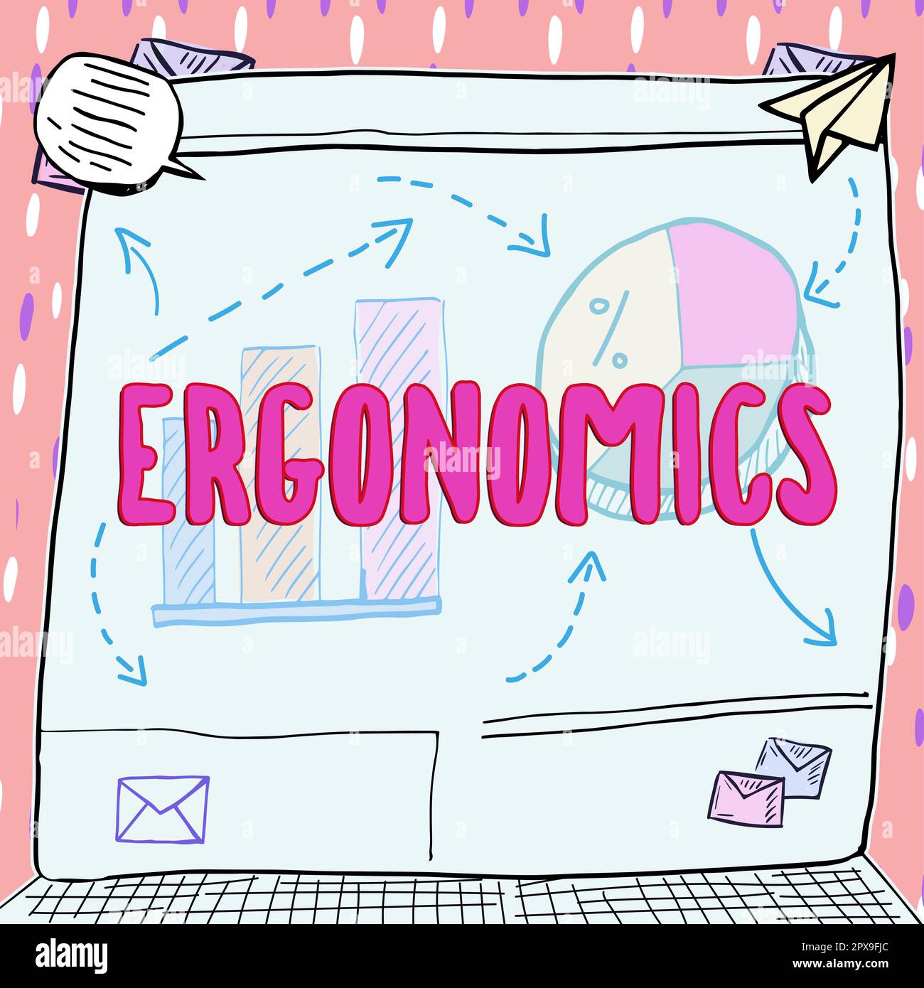 Sign displaying Ergonomics, Word for fitting or designing a workplace