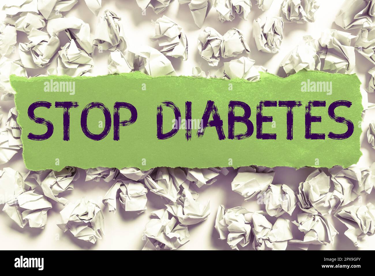 Sign displaying Stop Diabetes, Concept meaning Blood Sugar Level is higher than normal Inject Insulin Stock Photo