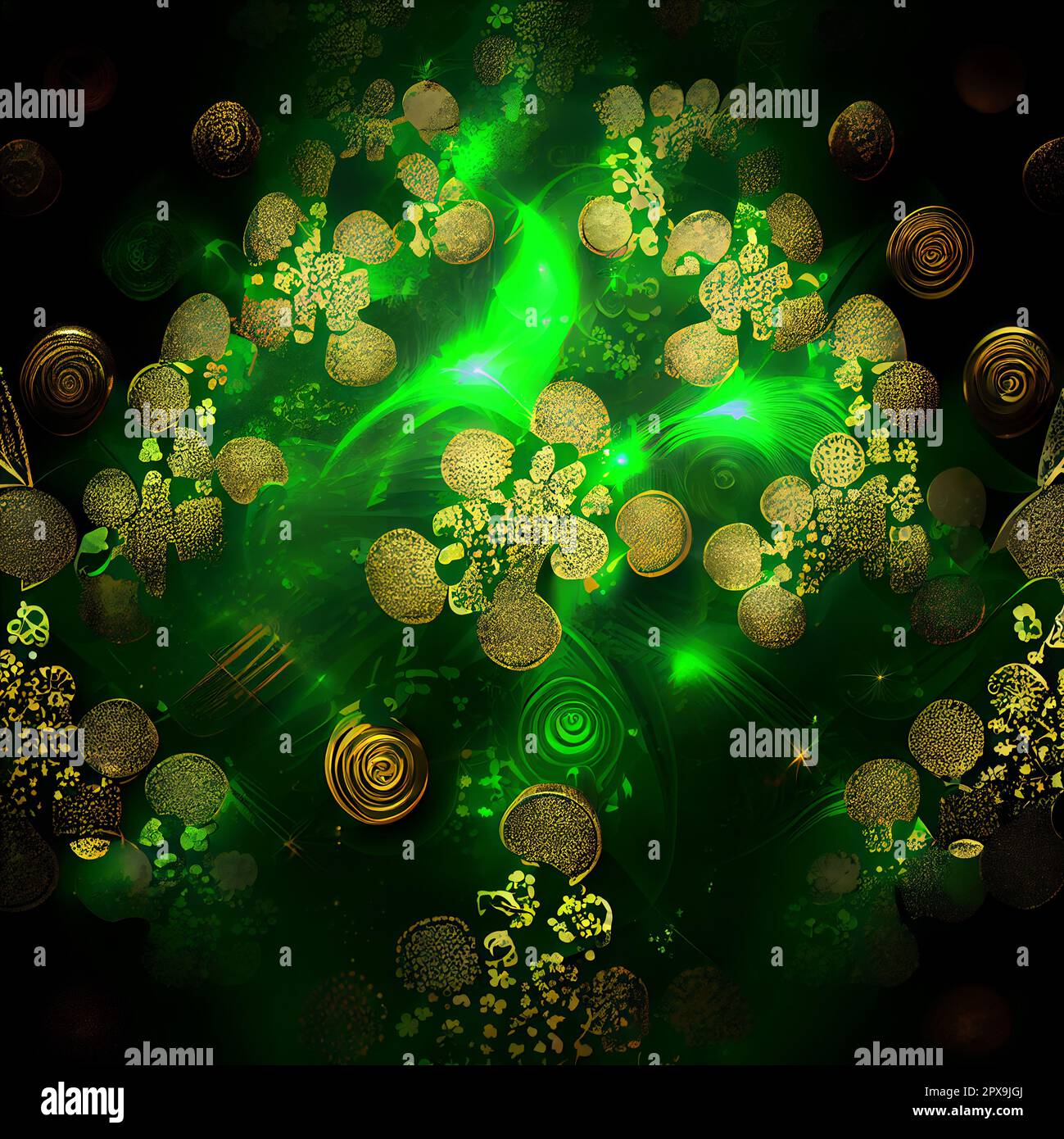 Abstract green and gold Saint Patrick Day concept background ...