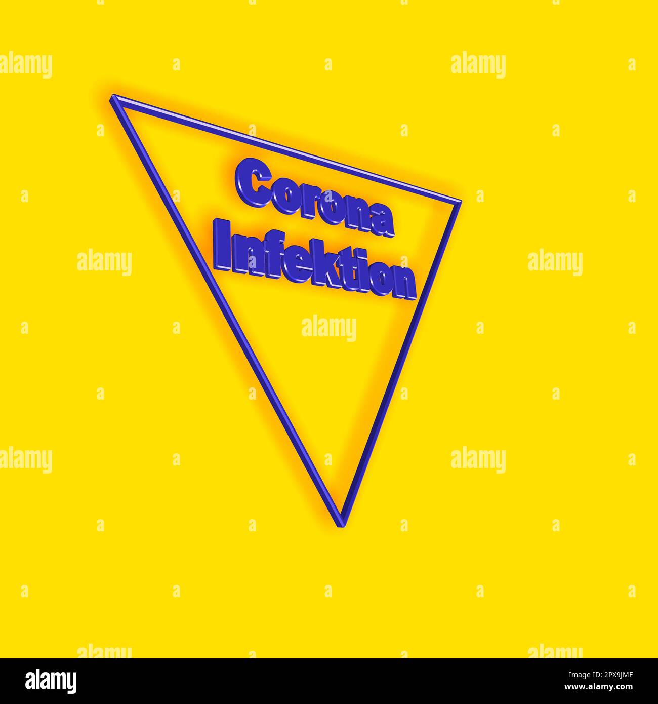 'Coronainfektion' = 'Corona infection' - word, lettering or text as a 3D illustration, 3D rendering, computer graphics Stock Photo