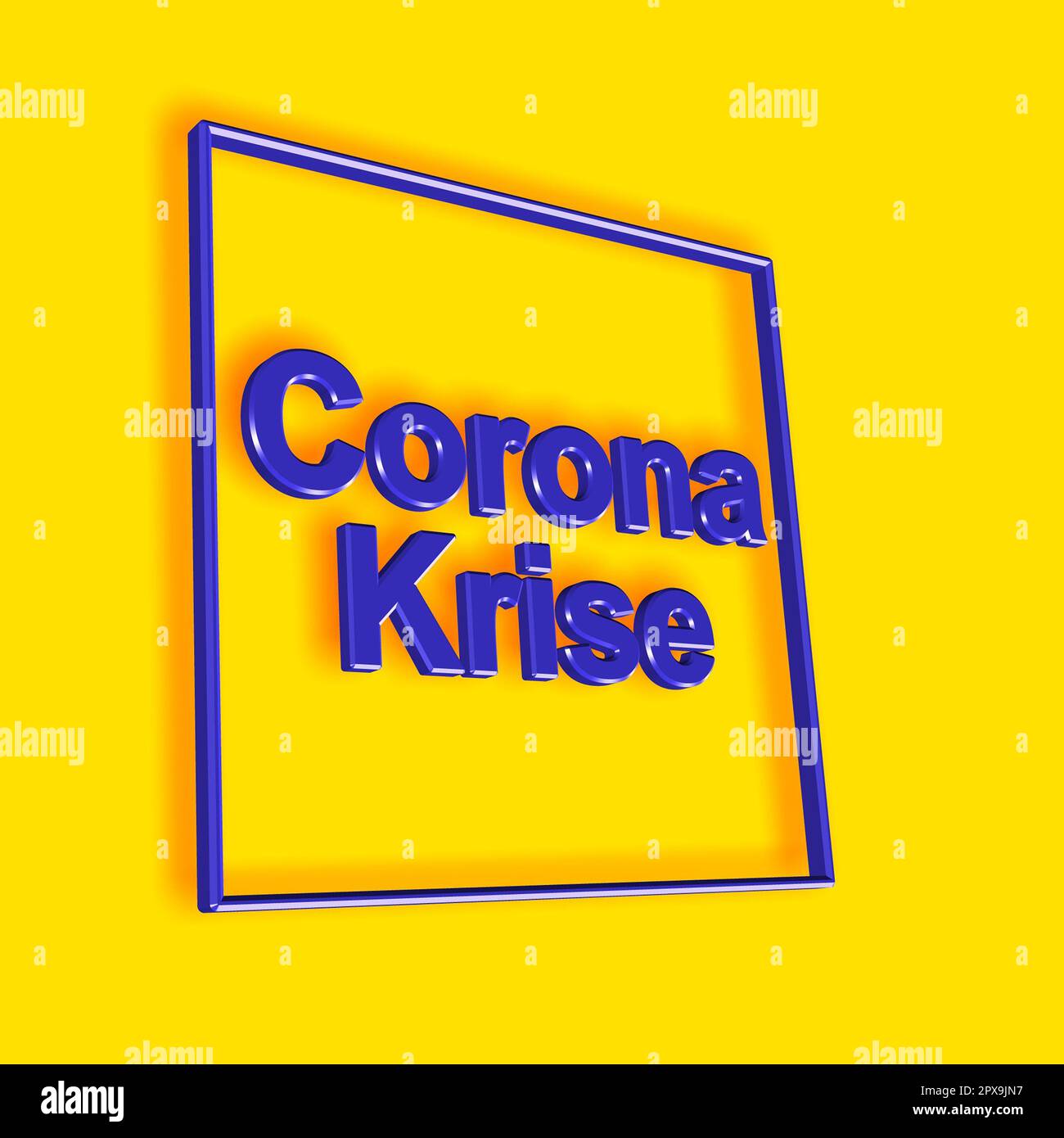 'Coronakrise' = 'Corona crisis' - word, lettering or text as a 3D illustration, 3D rendering, computer graphics Stock Photo
