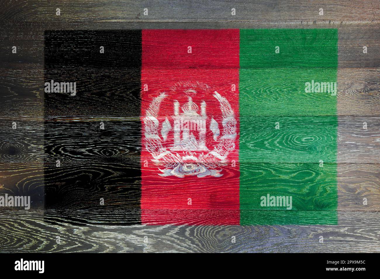 An Afghanistan flag on rustic old wood surface background Stock Photo ...