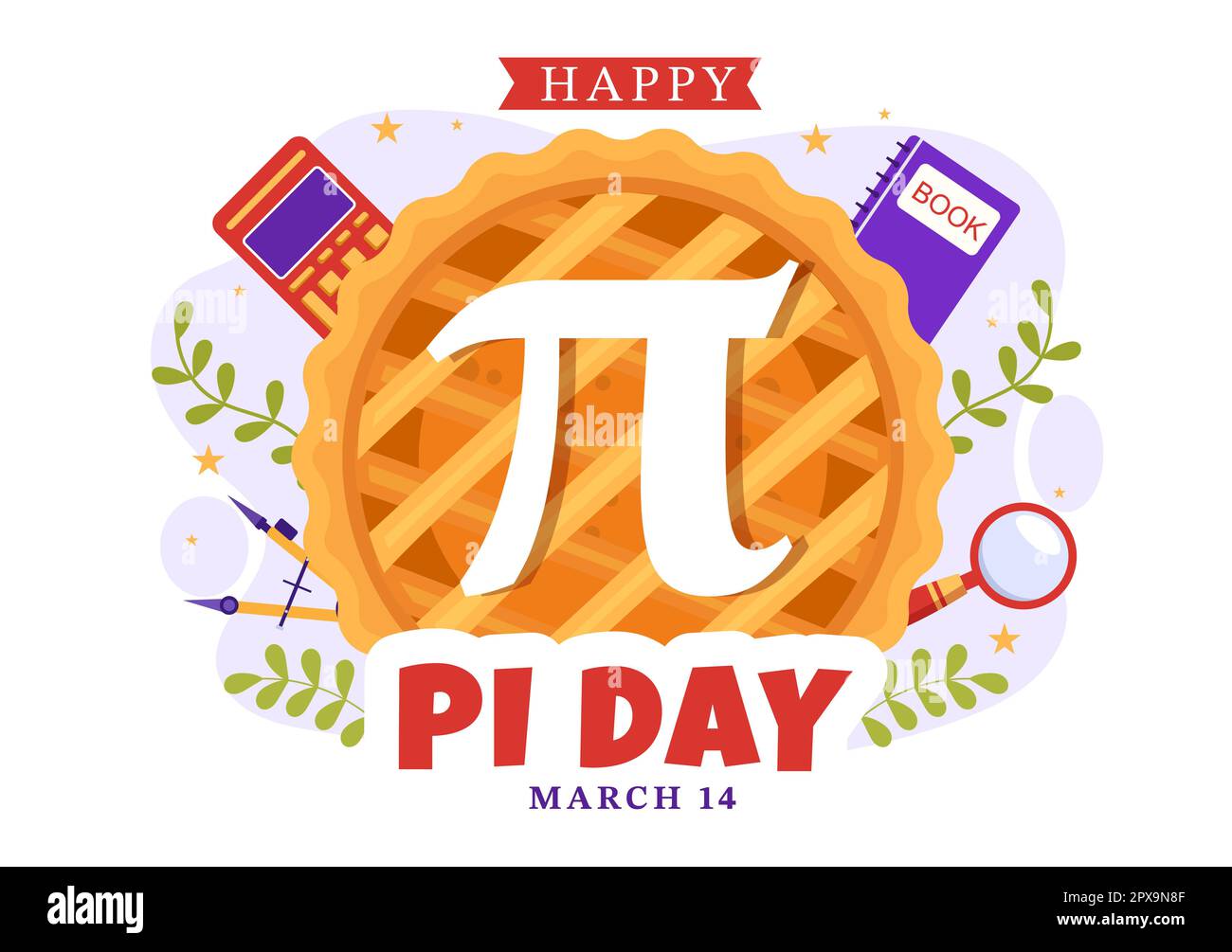 World Pi Day Illustration with Mathematical Constants, Greek Letters or ...