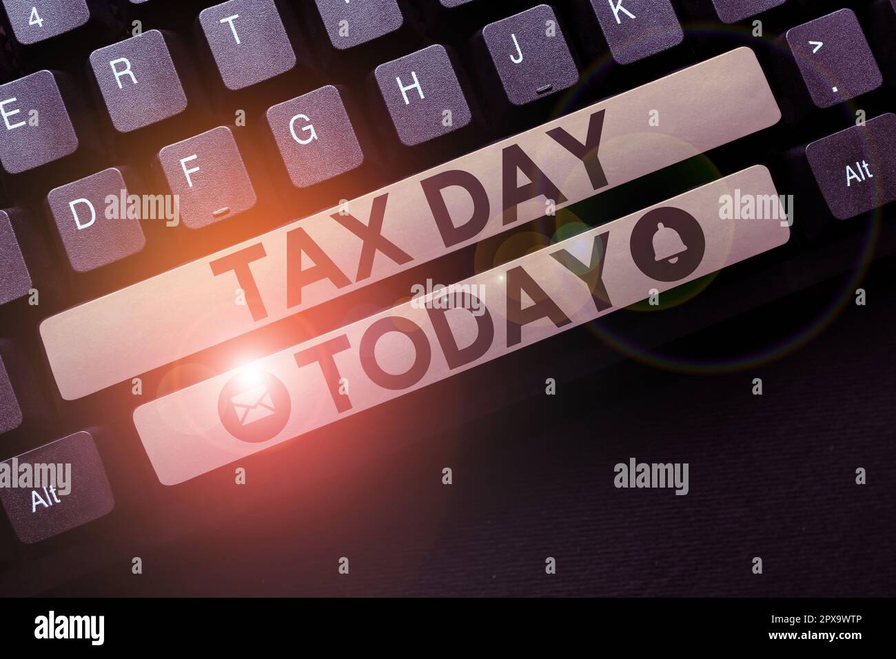 Sign displaying Tax Day, Concept meaning colloquial term for time on