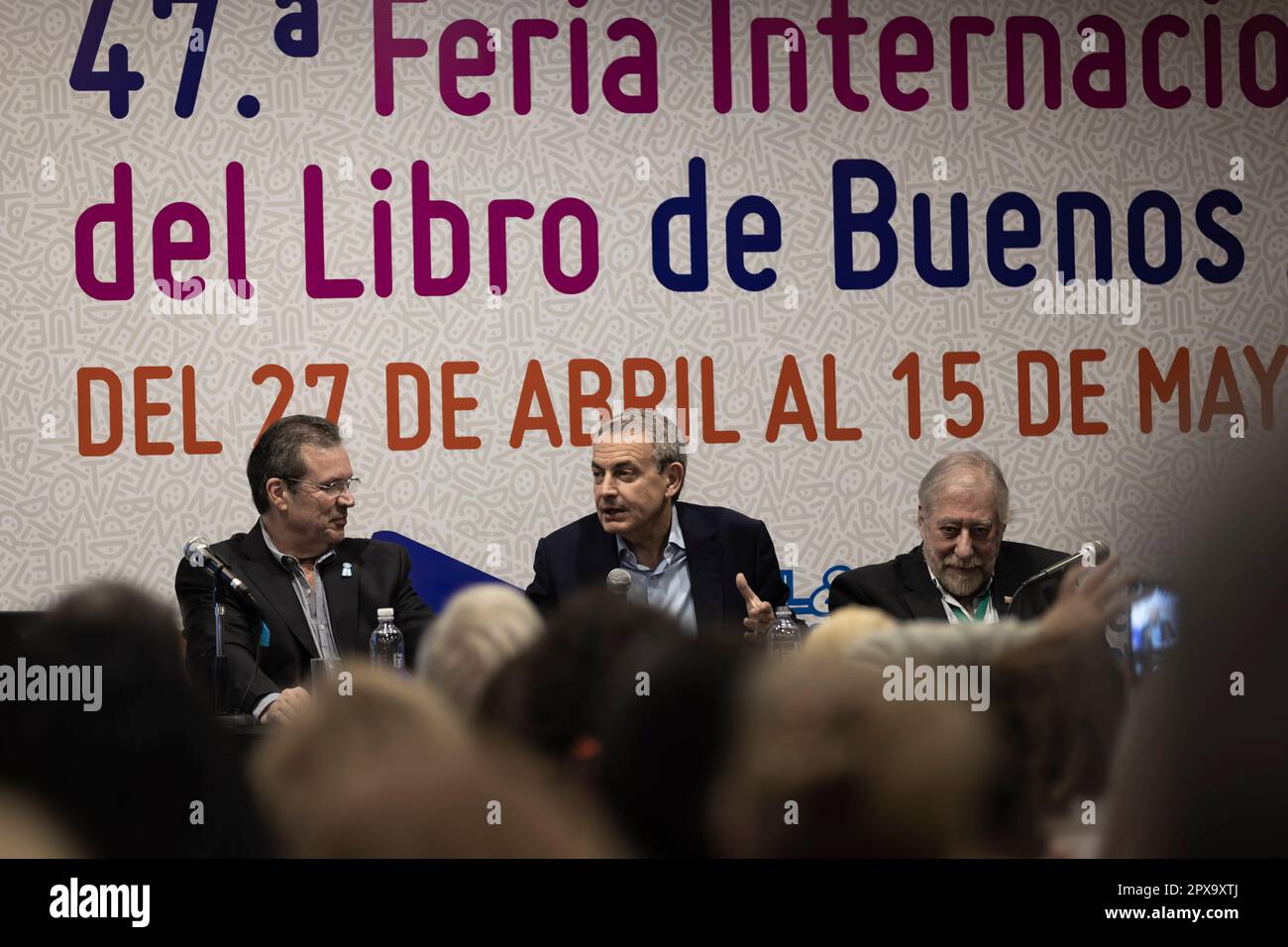 Buenos Aires, Argentina. 1st May, 2023. The former president of Spain José Luis Rodriguez Zapatero presented his book No voy a traicionar a Borges at the 47th. International Book Fair of Buenos Aires.  (Credit: Esteban Osorio/Alamy Live News) Stock Photo
