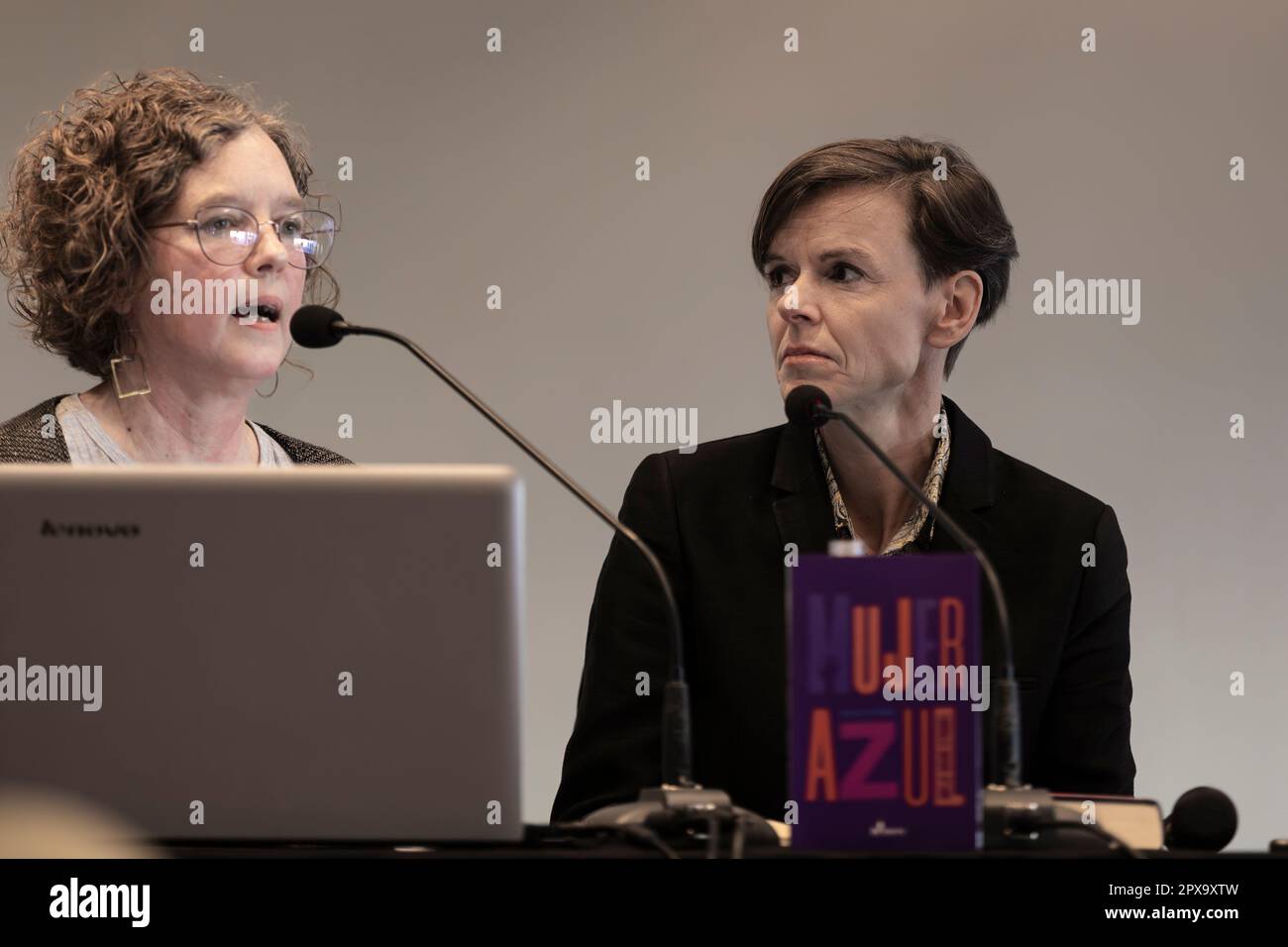 Buenos Aires, Argentina. 1st May, 2023. The German writer Antje Rávik Strubel presented her book Blue Woman at the 47th Buenos Aires International Book Fair. (Credit: Esteban Osorio/Alamy Live News) Stock Photo