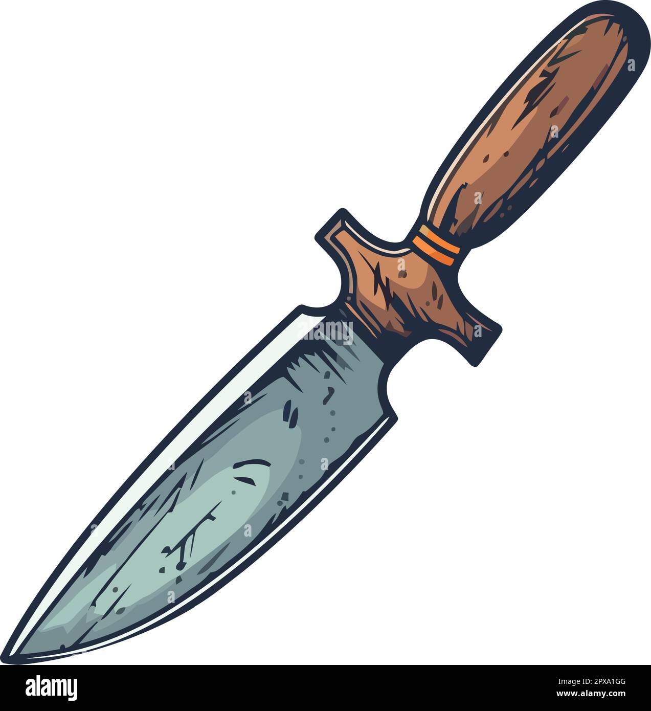 Sharp steel blade, handle of metal dagger Stock Vector Image & Art Alamy