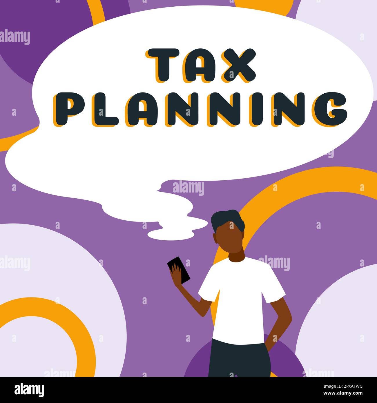 Sign displaying Tax Planning, Business overview analysis of financial situation or plan from a tax perspective Stock Photo