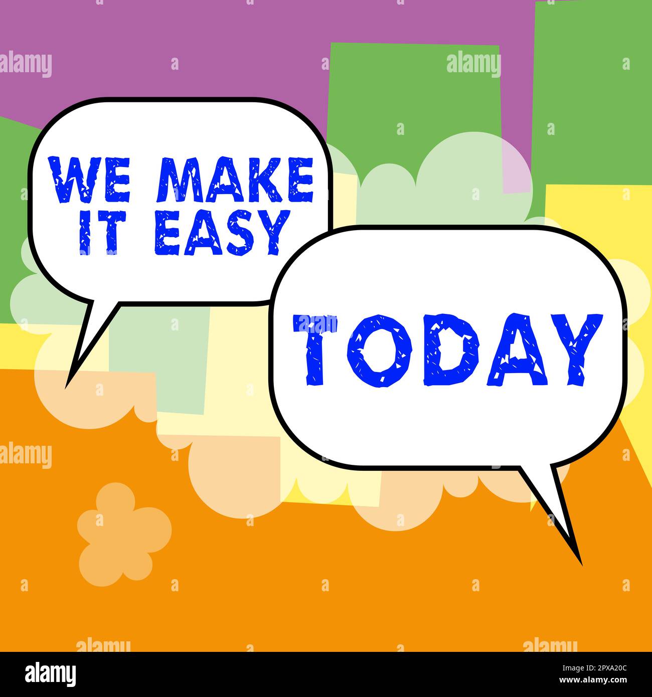 Hand writing sign We Make It Easy Today, Concept meaning Offering ...