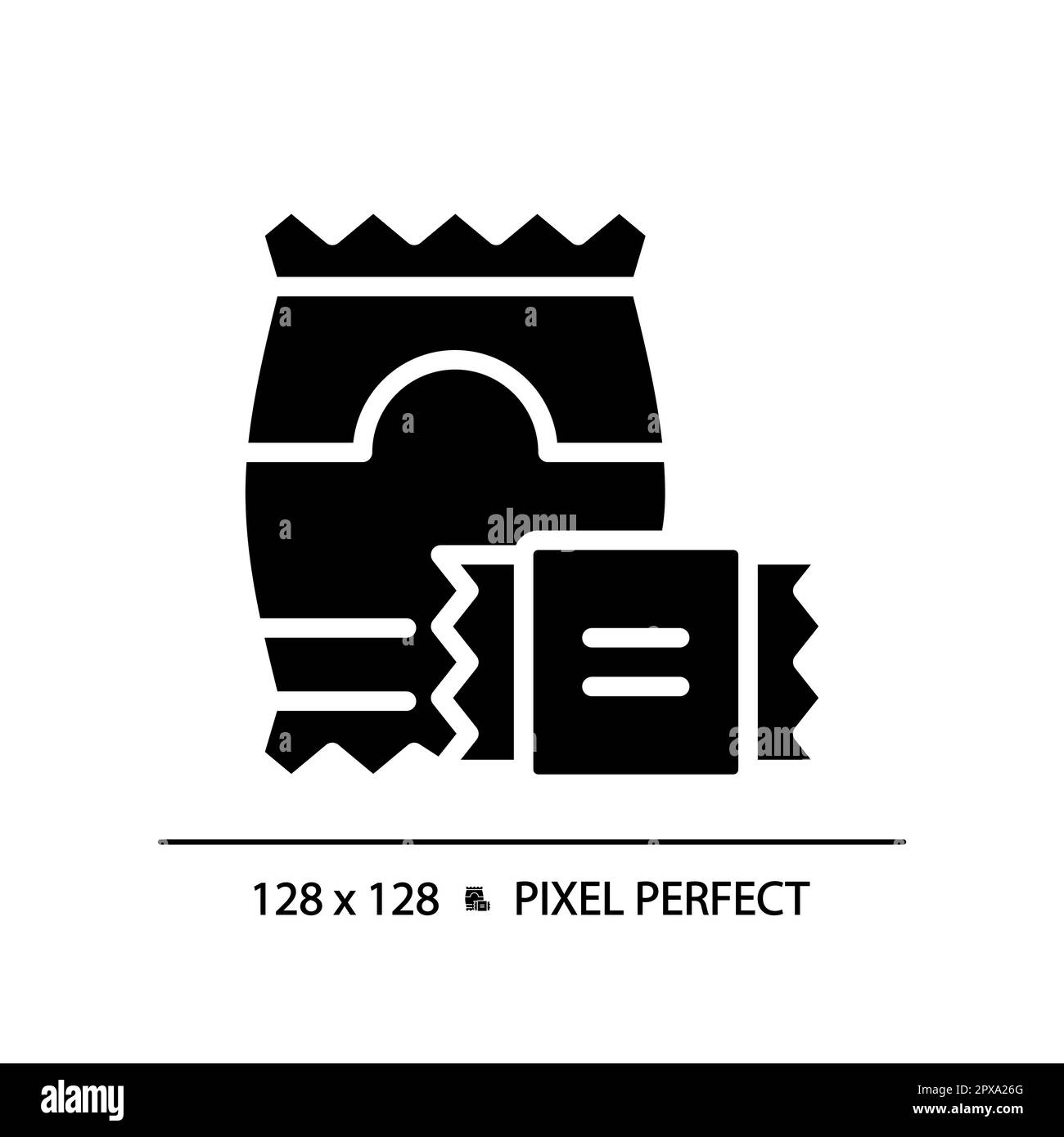 Snacks pixel perfect black glyph icon Stock Vector Image & Art - Alamy