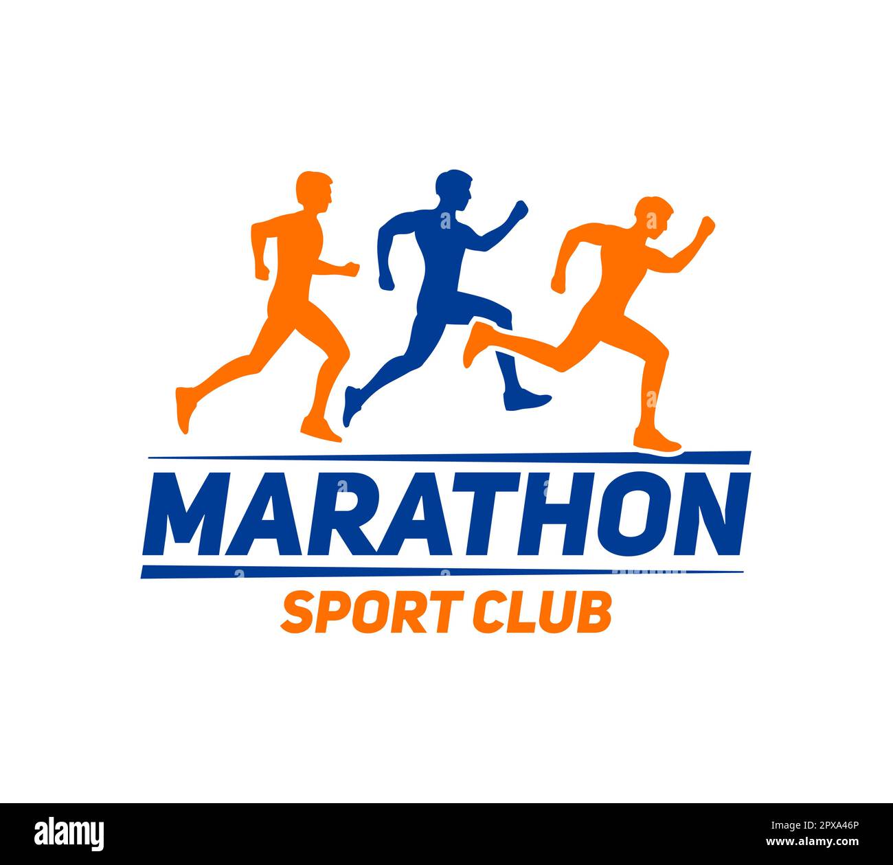 Marathon running icon. Athletic competition, fitness championship