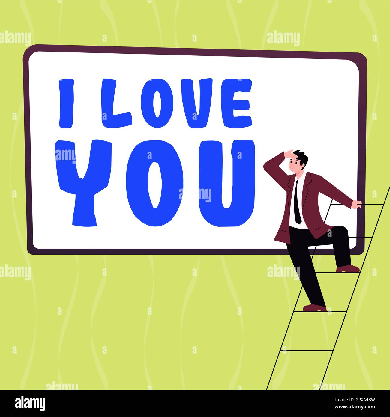 Text sign showing I Love You, Concept meaning Expressing romantic feelings for someone Positive emotion Stock Photo