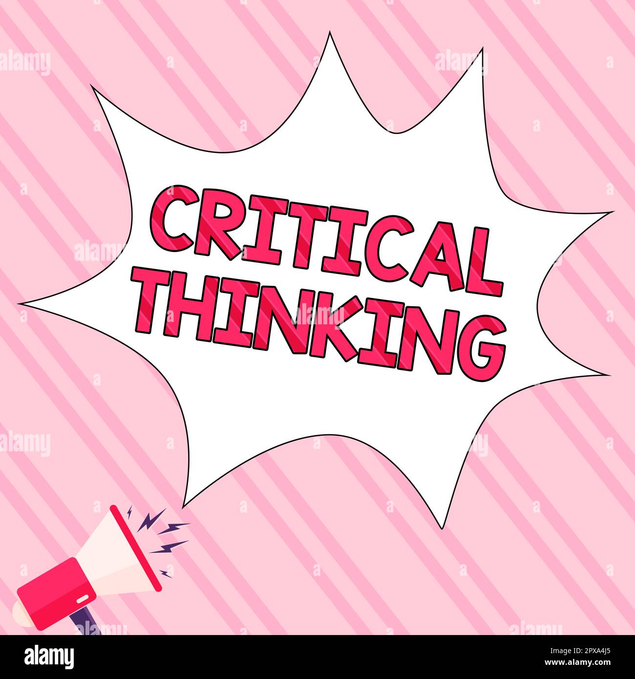 Handwriting text Critical Thinking, Word for sequence of stages of 