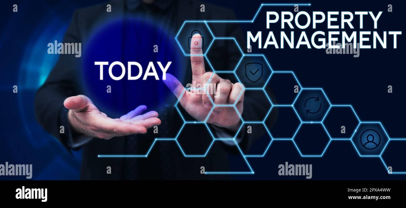 Conceptual caption Property Management, Business concept Overseeing of
