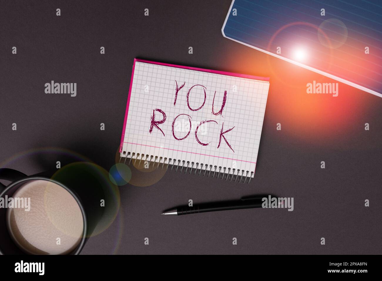 Handwriting text You Rock, Concept meaning slang phrase of praise or