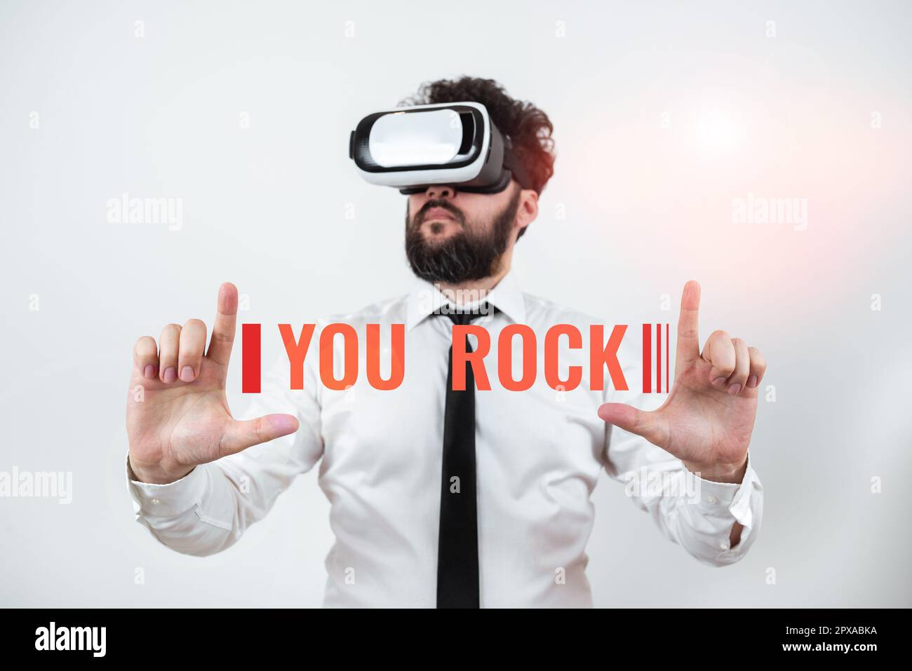 Conceptual caption You Rock, Concept meaning slang phrase of praise or