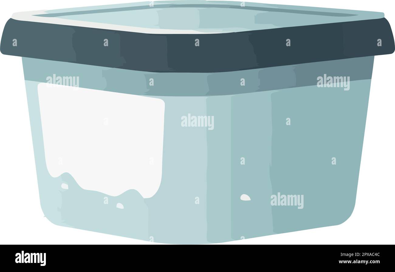 Single object, plastic container with lid isolated Stock Vector Image ...