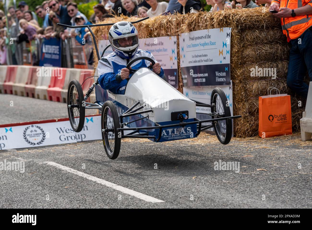 Team Atlas cart competing in the Great Dunmow soapbox race 2023, Essex