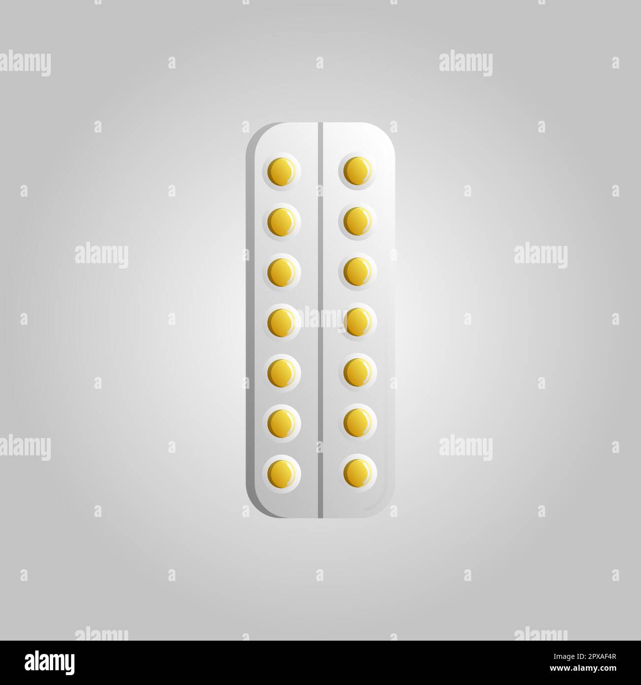 Beautiful medical icon pack of blister packs with capsules of pills with medicine for the treatment of diseases on a white background. Stock Vector