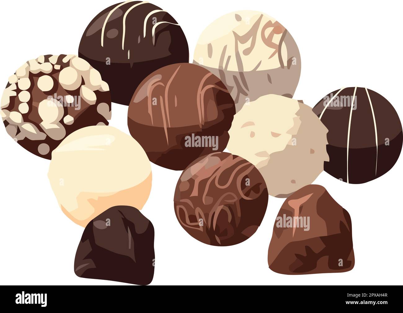 Gourmet chocolate truffle balls in cute variations Stock Vector Image & Art  - Alamy