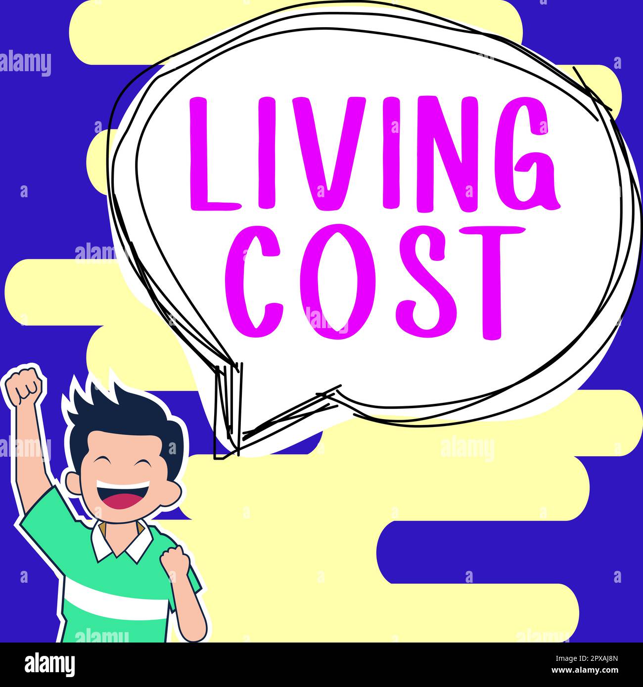 Conceptual display Living Cost, Business showcase the amount of money that a person needs to sustain life Stock Photo