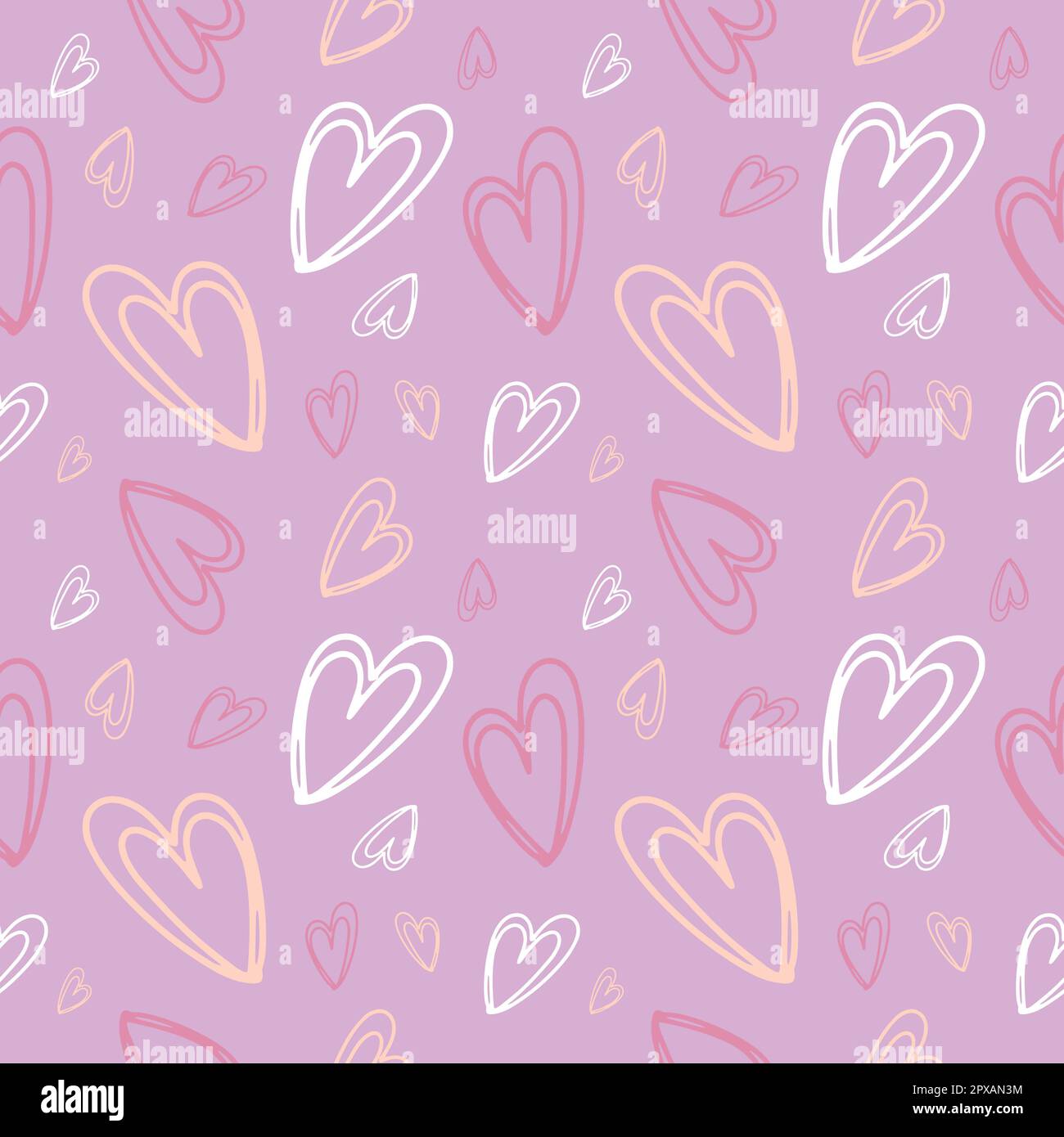 Valentine's seamless pattern vector doodle background digital paper ...