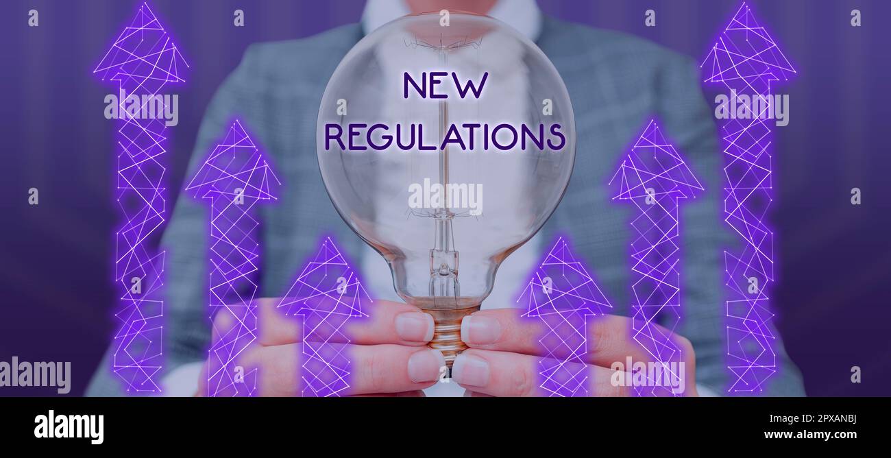 Hand writing sign New Regulations, Conceptual photo Regulation ...