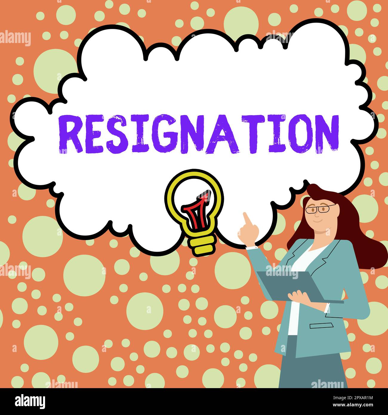 Hand writing sign Resignation, Concept meaning act of giving up working