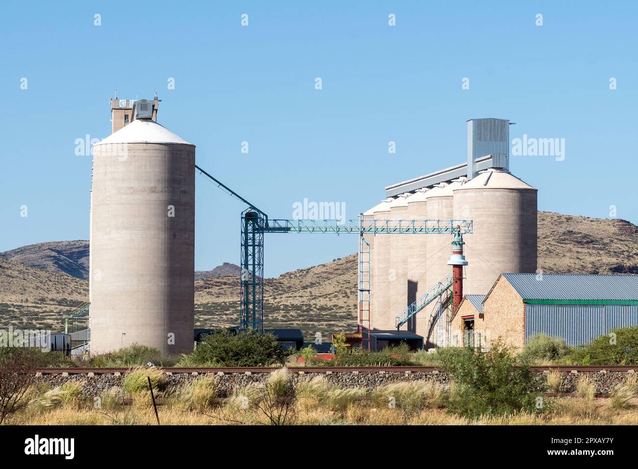 Prieska Prieska, South Africa - Mar 1, 2023: Grain silos in Prieska in the ...