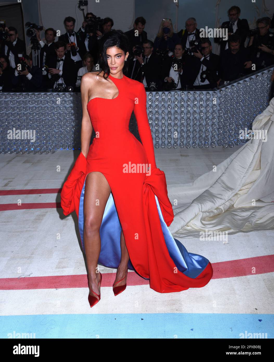 kylie jenner red dress met gala Kylie Jenner Makes a Statement in Red at 2023 Met Gala