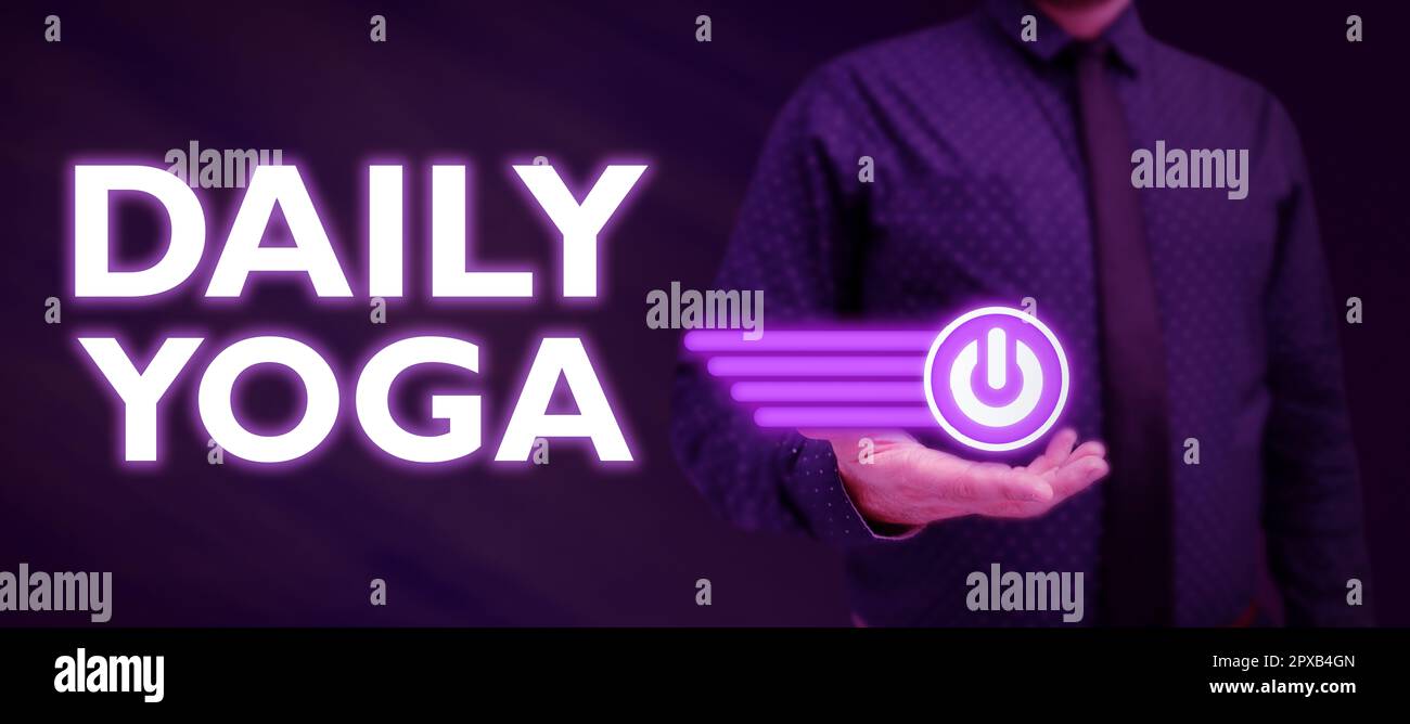 Handwriting text Daily Yoga, Concept series of Yoga workouts