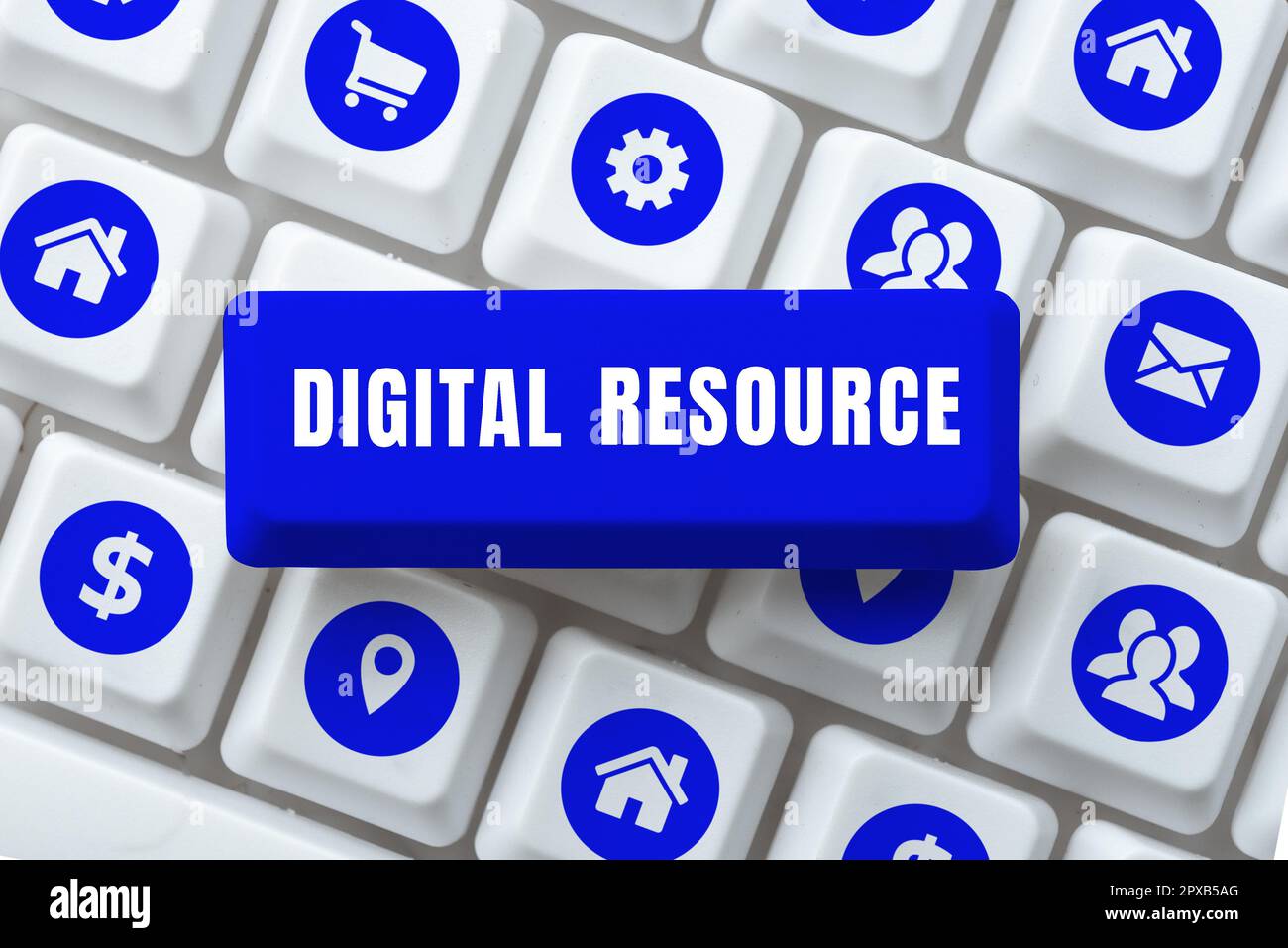 Conceptual caption Digital Resource, Word for content that distributed digitally over the Internet Stock Photo
