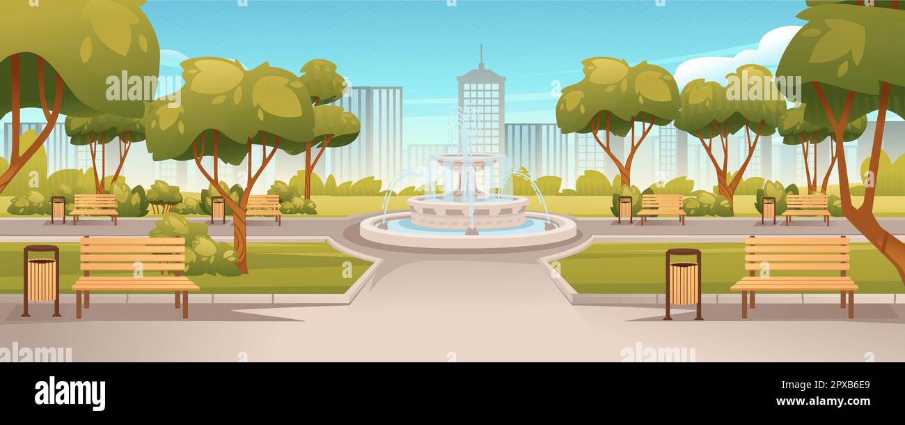 Landscape design park isometric colored composition with part of the ...