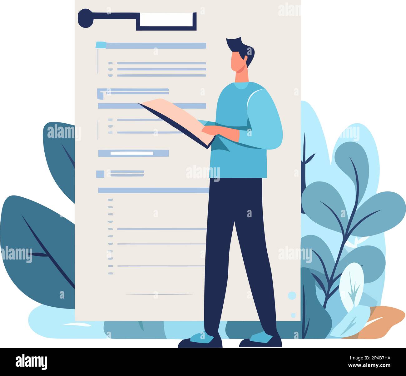 Successful businessman holding clipboard Stock Vector Image & Art - Alamy