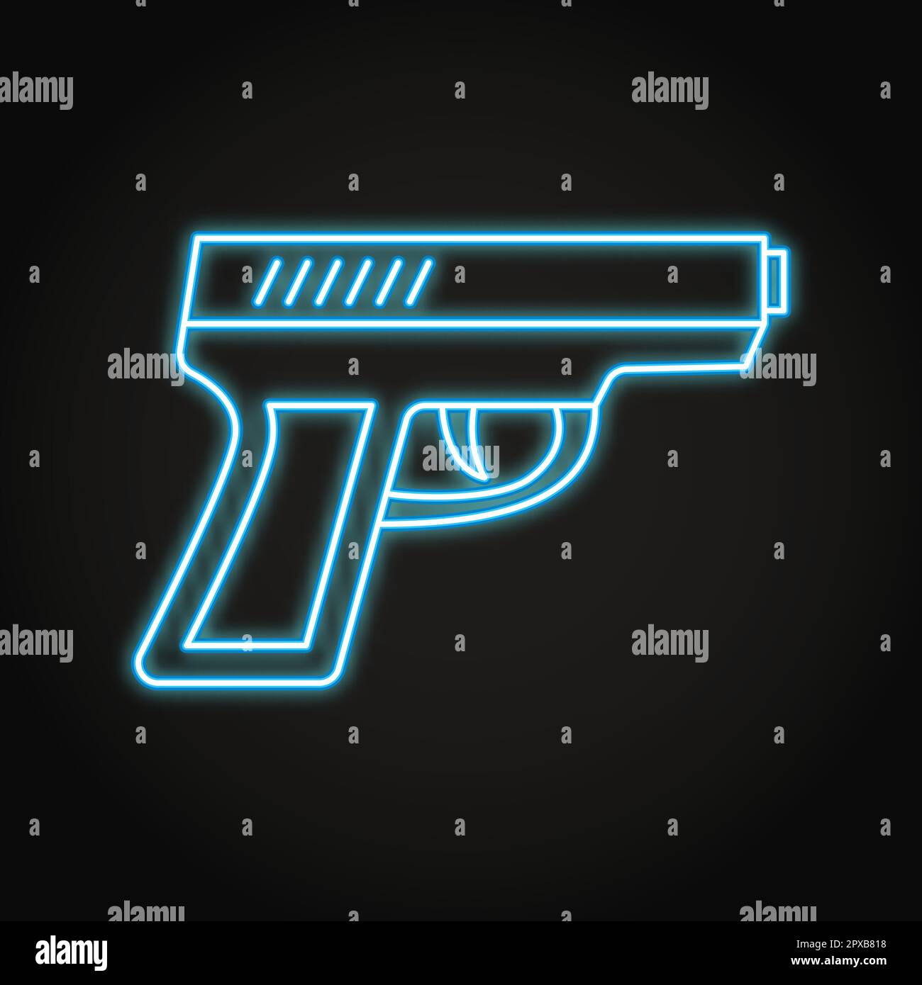 Pistol gun neon line icon. Vector illustration Stock Vector Image & Art