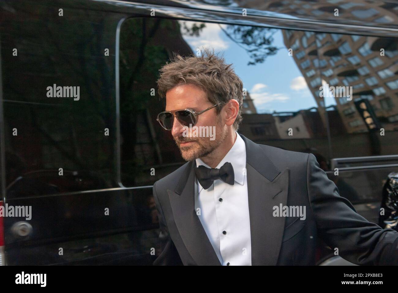 New York, United States. 01st May, 2023. NEW YORK, NEW YORK - MAY 01: Bradley  Cooper departs The Pierre Hotel for 2023 Met Gala on May 01, 2023 in New  York City.