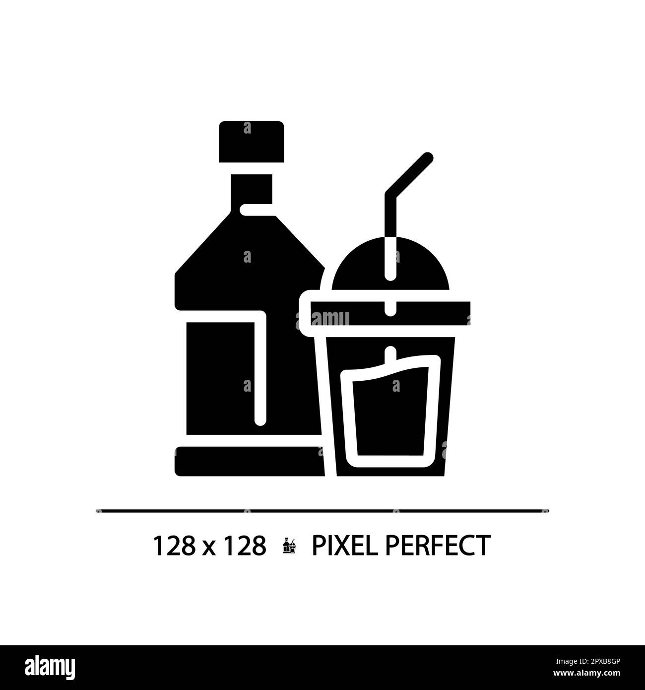 Beverage pixel perfect black glyph icon Stock Vector Image & Art - Alamy