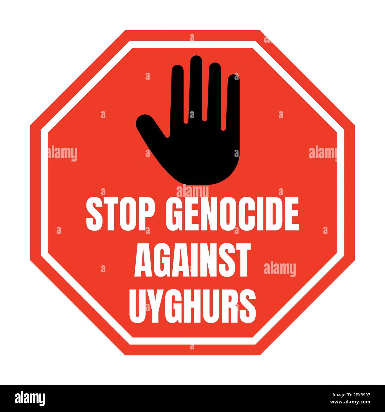 Stop genocide against Uyghur symbol icon Stock Photo