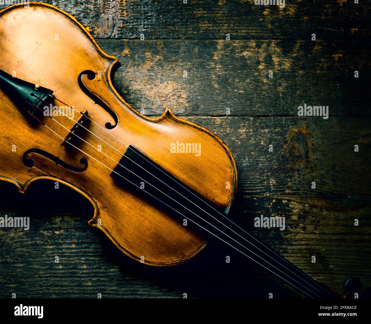 Violin on wooden background from Classical musical string instrument. Classic music concept Stock Photo Alamy