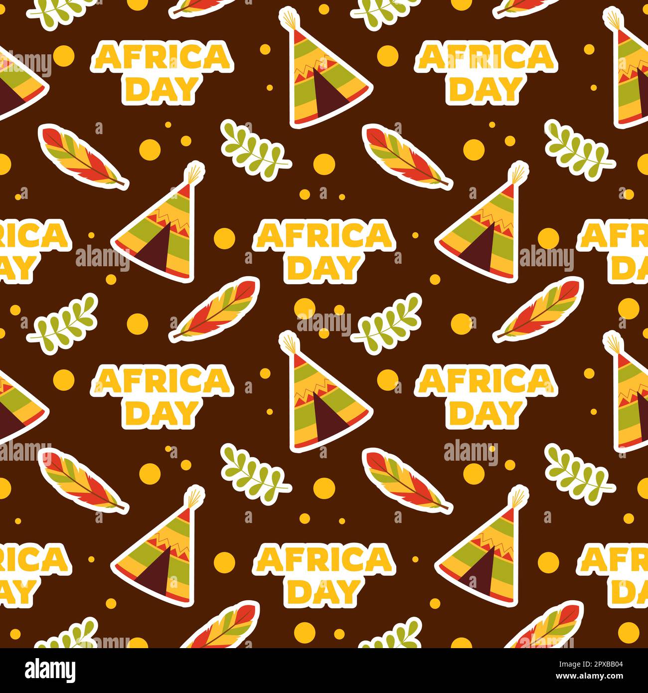 Happy Africa Day Seamless Pattern Design with Culture African Tribal ...