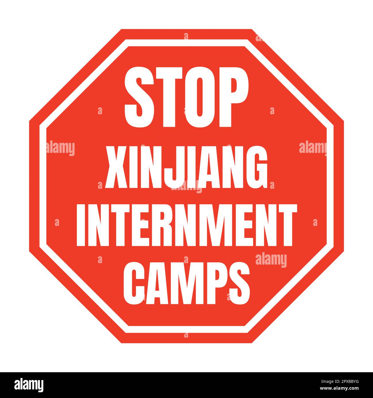 Stop Xinjiang internment camps symbol icon Stock Photo