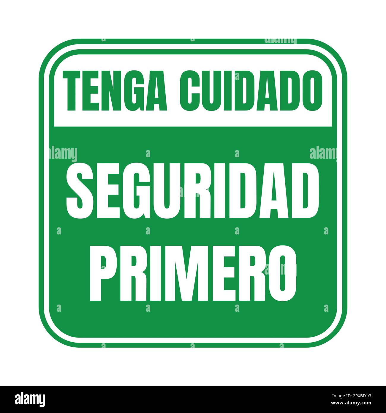 Be careful safety first symbol icon in Spanish language Stock Photo Alamy