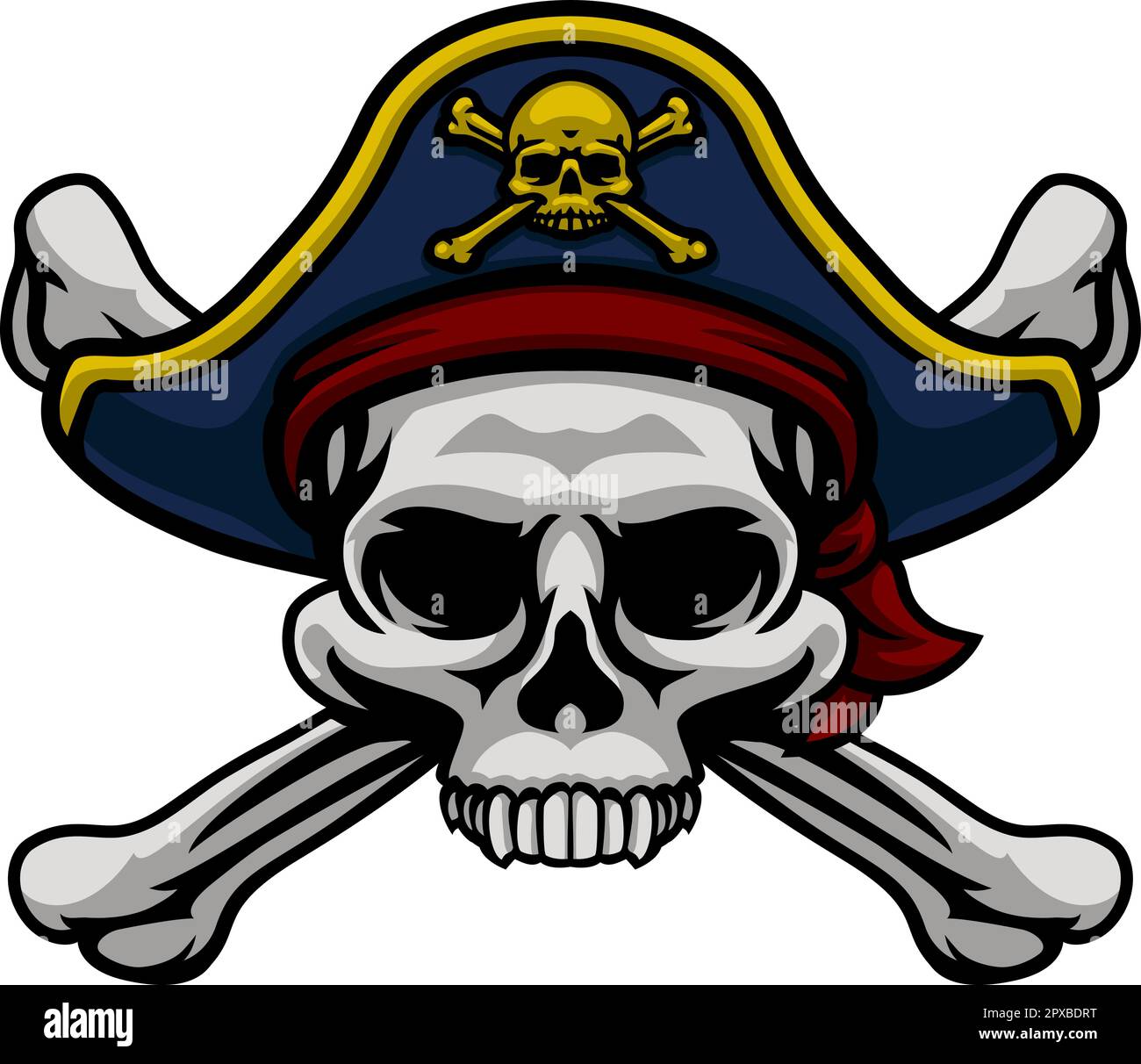 Pirate Hat Skull and Crossbones Cartoon Stock Vector Image & Art - Alamy