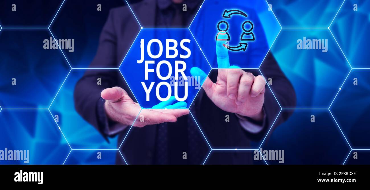 Inspiration showing sign Jobs For You, Business concept List of