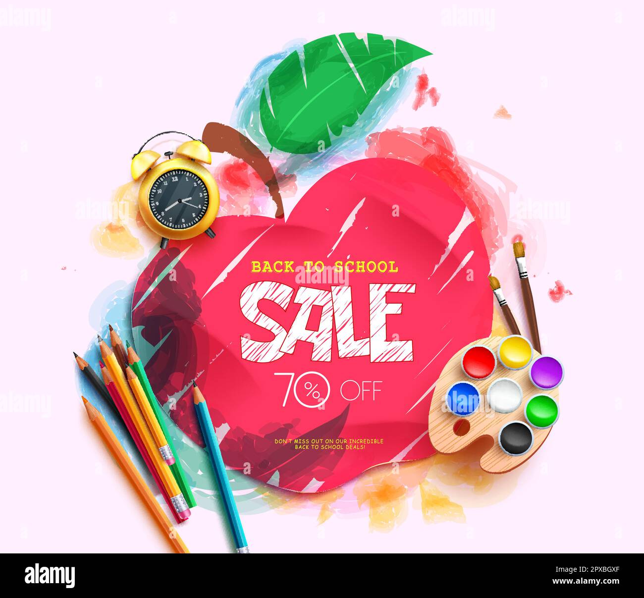 Back to school sale vector banner design. Back to school discount