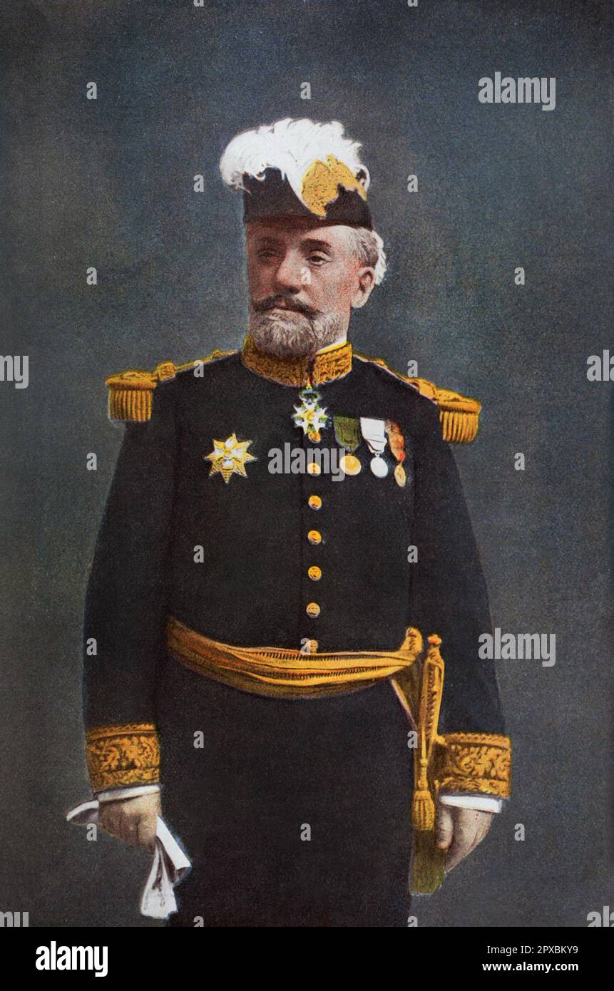 Admiral Boue de Lapeyrere.  Augustin Manuel Hubert Gaston Boué de Lapeyrère (1852–1924) was a French admiral during World War I. He was a strong proponent of naval reform, and is comparable to Admiral Jackie Fisher of the British Royal Navy. Stock Photo